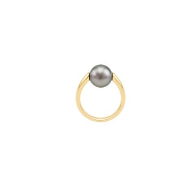 Bague en or jaune et perle de Tahiti