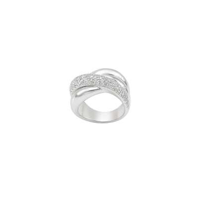 Bague en or blanc et pavage diamants