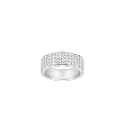 Bague en or blanc et pavage diamants