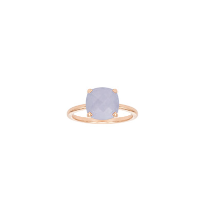 Bague en or rose et jade lavande
