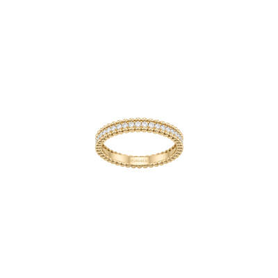 Bague en or jaune et pavage diamants