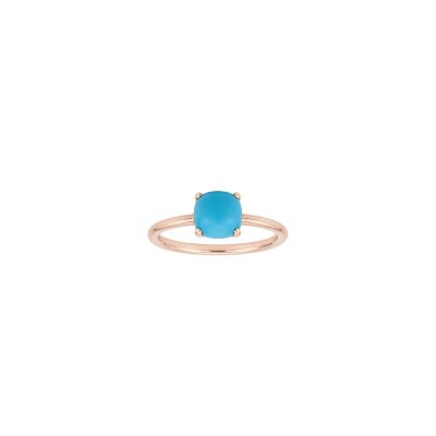 Bague or rose turquoise sertie 4 griffes