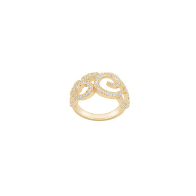 Bague en or jaune et diamants