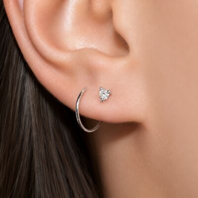 Mono boucle d'oreille diamant et or blanc