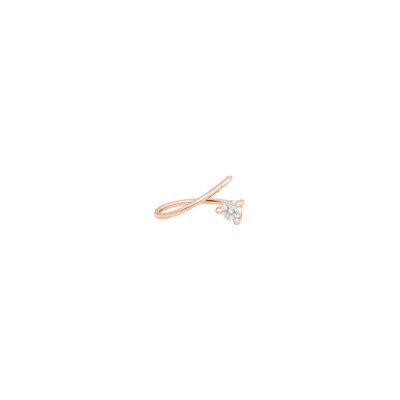Mono boucle d'oreille or rose et diamants