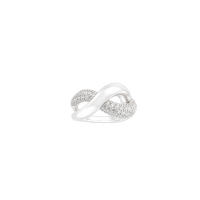 Bague en or blanc et pavage diamants