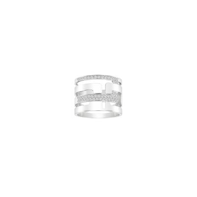 Bague or blanc pavage diamants