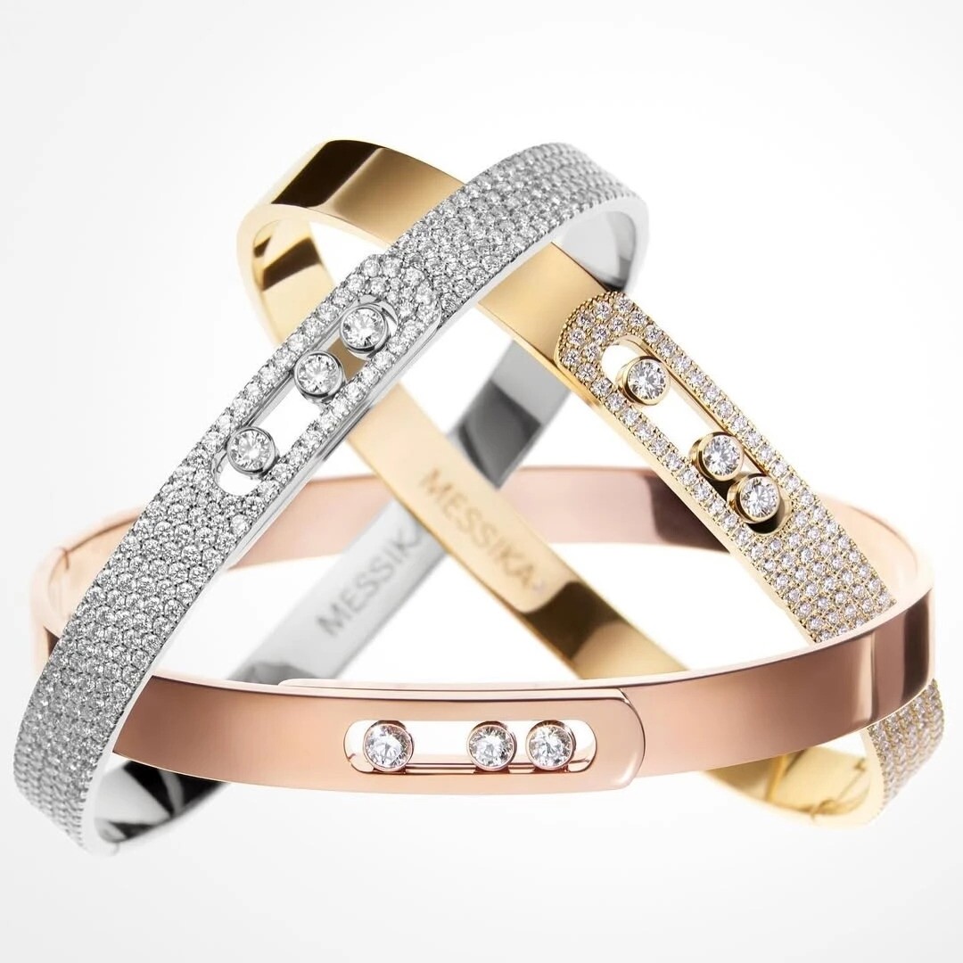 Bracelet en or blanc, en or rose et en or jaune et diamants Messika