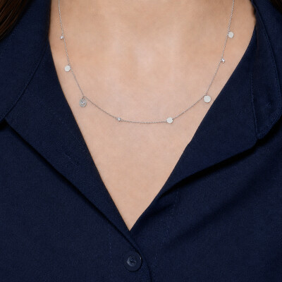 Collier Luna B en or blanc et diamants