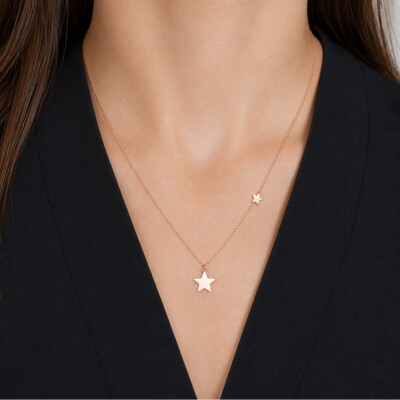 Collier Luna B étoile en or rose