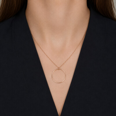 Collier Luna B cercle en or rose