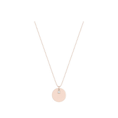 Collier Luna B en or rose, or blanc et diamants