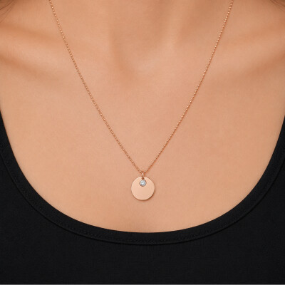 Collier Luna B en or rose, or blanc et diamants