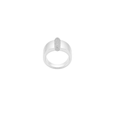 Bague en or blanc et pavage diamants