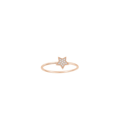 Bague étoile diamants en or rose