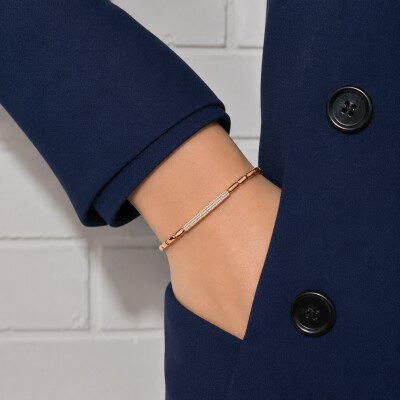 Bracelet en or rose et pavage diamants