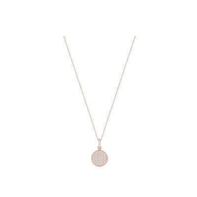 Collier Luna B en or rose pavage diamants