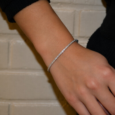 Bracelet Art Déco en or blanc et diamants