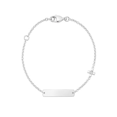 Bracelet identité bébé en or blanc