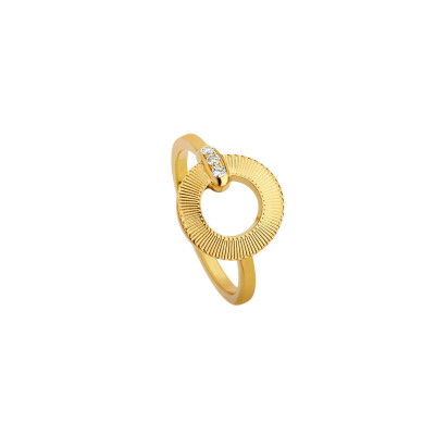 Bague Arthus Bertrand Ruban en or jaune et diamants