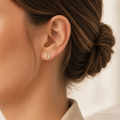 Boucles d'oreilles Chaumet Liens Séduction en or rose et diamants