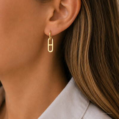 Boucles d'oreilles pendantes en or jaune