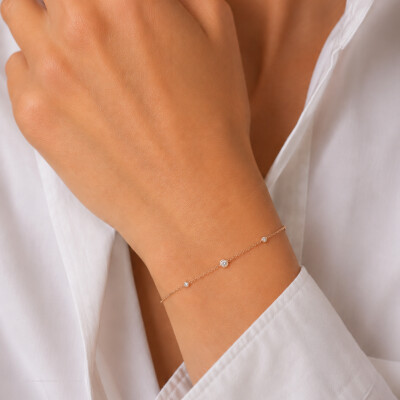 Bracelet Luna B en or rose et diamants