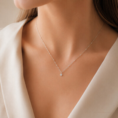 Collier Luna B en or blanc et diamants