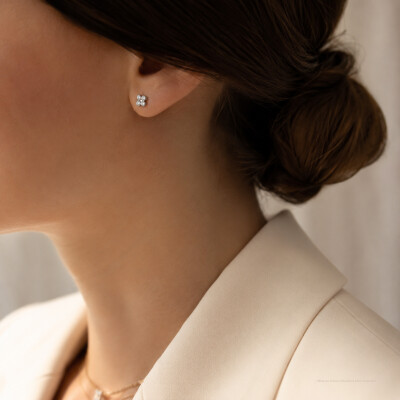 Boucles d'oreilles Bulles en or blanc et diamants