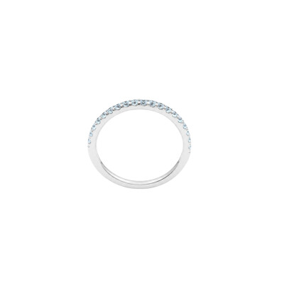 Bague One More en or blanc et topaze bleue traitée