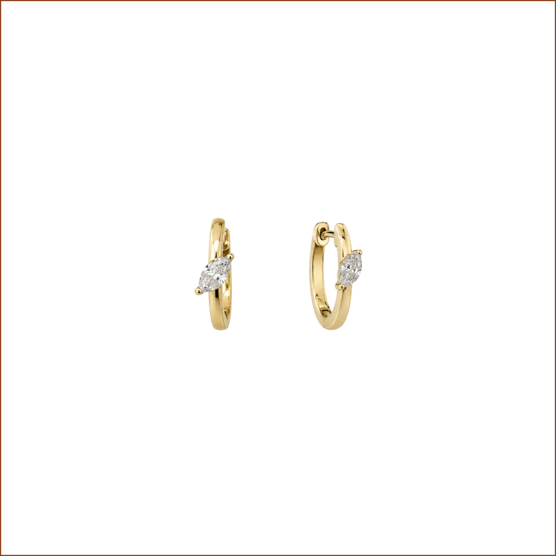 Boucles d'oreilles en or jaune et diamants BASSEREAU