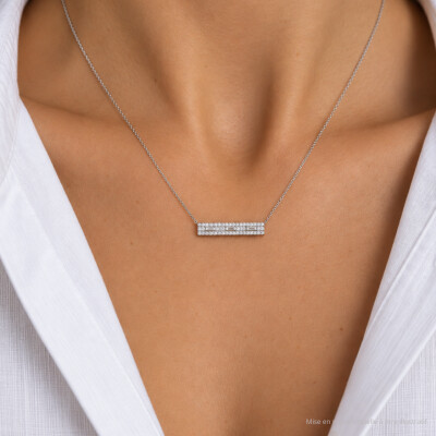 Collier Art Déco en or blanc et diamants