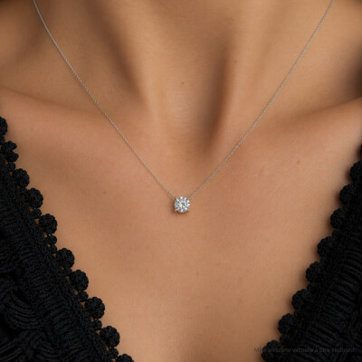 Collier Infini en or blanc et diamant certifié