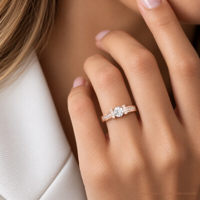 Bague SoHo en or rose et diamants certifié