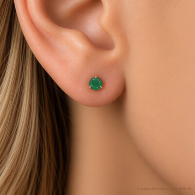 Boucles d'oreilles Infini en or rose et saphirs verts