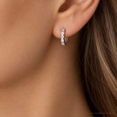 Boucles d'oreilles Art Déco en or blanc et diamants
