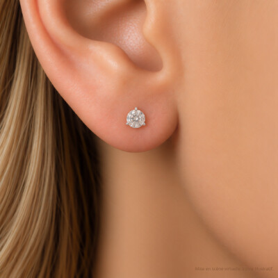 Boucles d'oreilles Infini en or blanc et diamants
