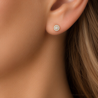 Boucles d'oreilles 1897 en or jaune et diamants