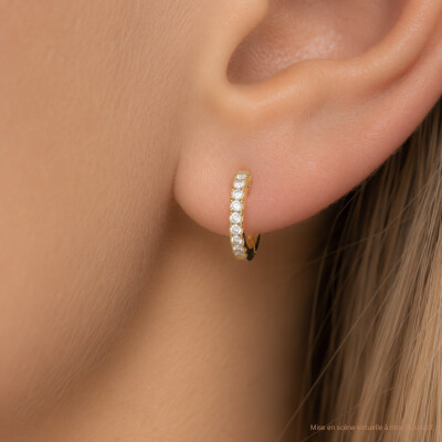 Boucles d'oreilles Infini en or jaune et diamants