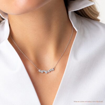 Collier Bulles en or blanc avec diamants
