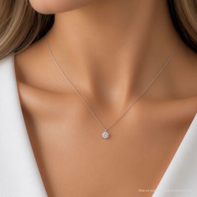 Collier Infini en or blanc et diamant certifié