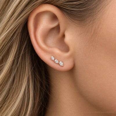 Boucles d'oreilles Infini en or rose et diamants