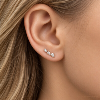 Boucles d'oreilles Infini en or blanc et diamants