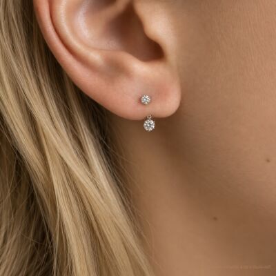 Boucles d'oreilles Infini en or blanc et diamants