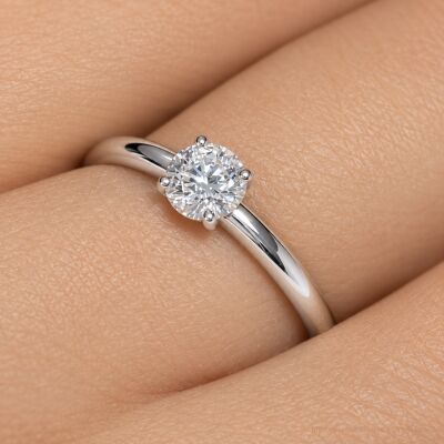 Bague Infini en or blanc et diamant certifié