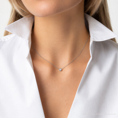 Collier Bulles en or blanc et diamant certifié