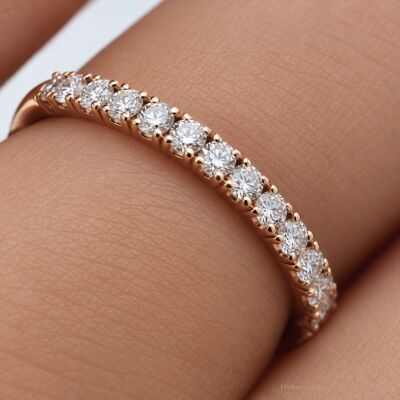 Alliance Infini en or rose et diamants