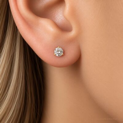 Boucles d'oreilles Infini en or jaune et diamants
