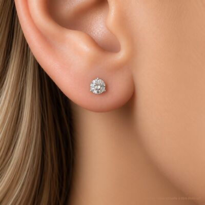 Boucles d'oreilles Infini en or blanc et diamants certifiés