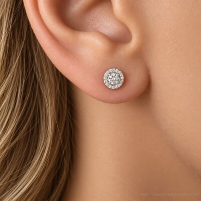 Boucles d'oreilles 1897 en or blanc et diamants